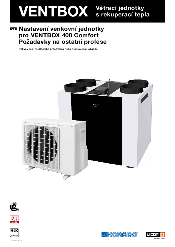 Venkovní jednotka - montáž, nastavení, požadavky