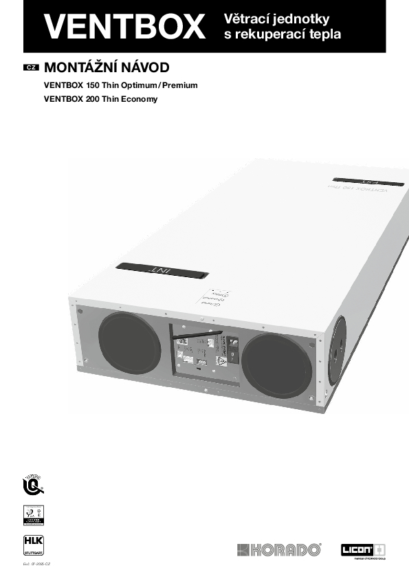 Montážní návod VETBOX 150/200 Thin